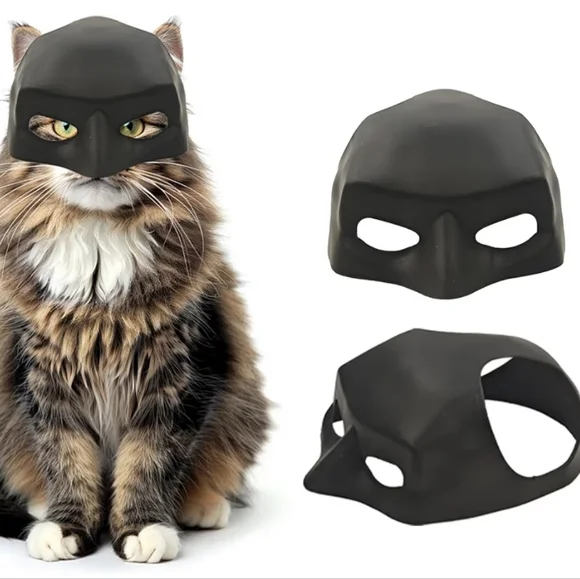 Black‎ Cat Bat Mask Superhero Pet Costume Accessory