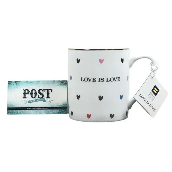 Williams Sonoma “Love is Love” Coffee Mug Cup LBGTQ