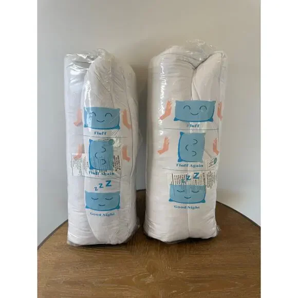 Fluff Good Night Bed Pillows Twin Pack Standard/Queen White Soft Sleep Pillows