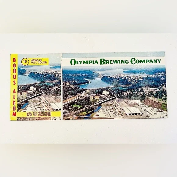 Vintage Olympia Beer Postcard Booklet Olympia Brewing Co. 1979 Brewery Photos