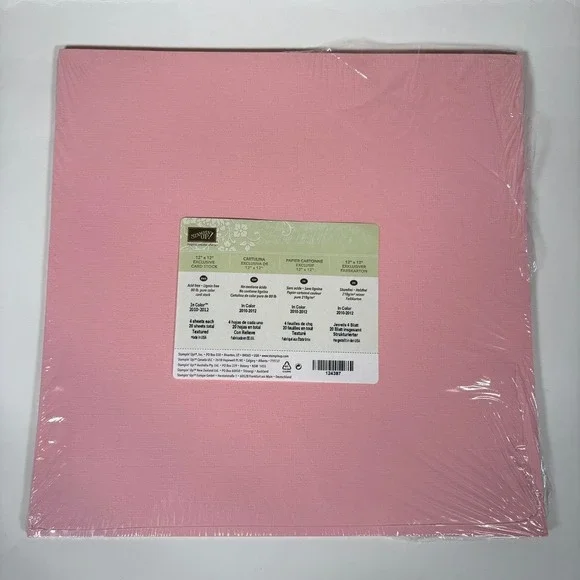 Stampin Up In Color 2010-2012 Textured Cardstock 12x12 20 Sheets 124387 NEW