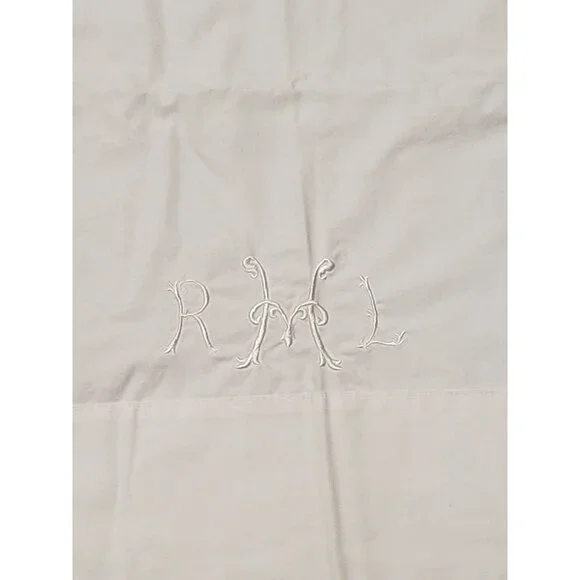 Pair of Vintage King Pillowcases, Monogramed RHL White on White, No tags 20
