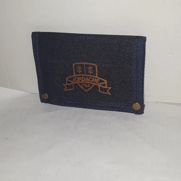 RARE VINTAGE CORE OF ARMS JORDACHE LOGO CANVAS LEVI'S TRI FOLD WALLET