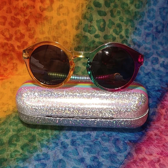 Round Rainbow Sunglasses w/ Glitter Case