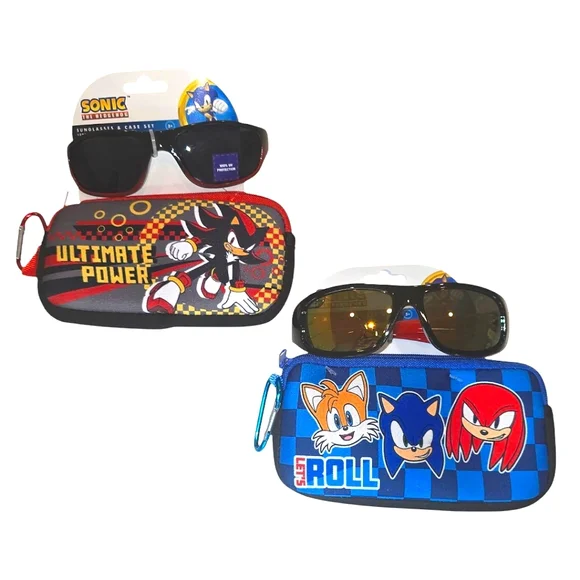 Sonic The Hedgehog Kids Sunglasses Bundle (2 Sunglasses and 2 Cases)