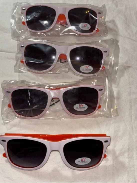 Shock Top Belgium Wheat Beer White Orange Sunglasses, UV eye protection lot of 4