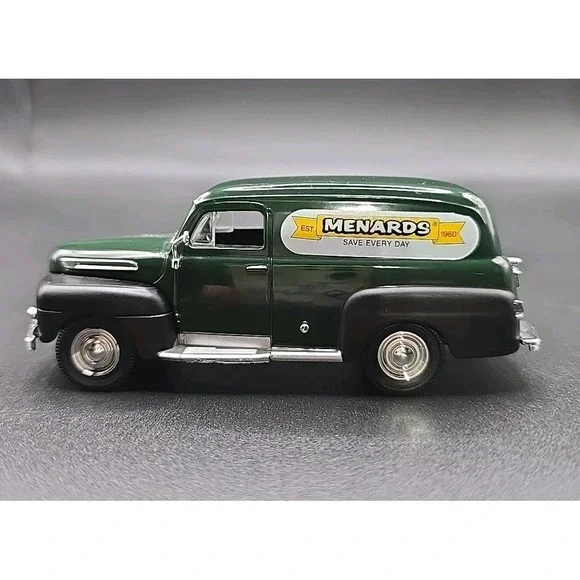 Vintage john Menards FORD 1940's Employee Christmas Gift Diecast Toy Car Green.