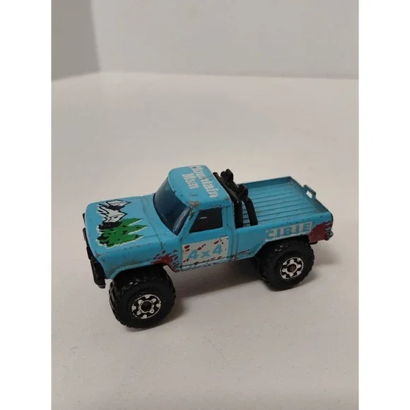 Vintage 1981 Matchbox Mini Pick Up Truck Mountain Man Blue Diecast
