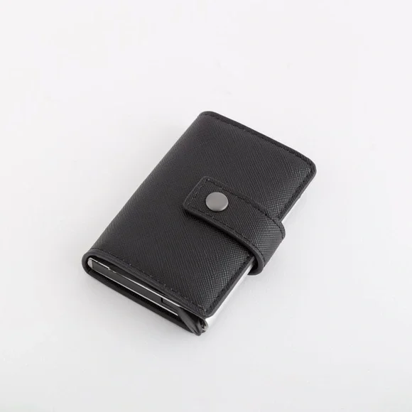 🇮🇹Carpisa Men Black Solid Three Fold Wallet With one click all the cards slide