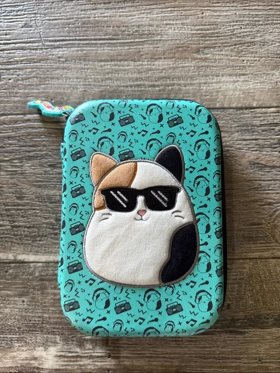 Squishmallows Cam the Cat Pencil Case, Hard Case Supply Box with zipper