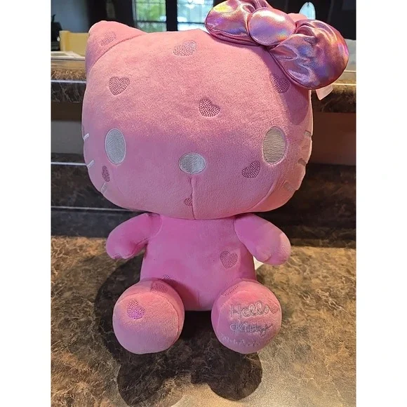 New Claire's Exclusive Sanrio‎ Hello Kitty 50th Anniversary Plush Pink 13