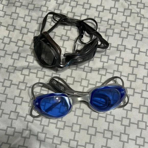 Blue and Black Sunglasses with Dual-Lens Design