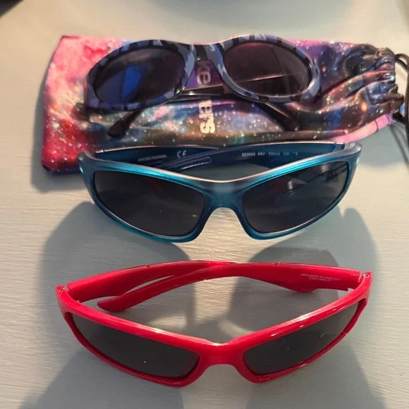 Little Boy Sunglasses Trio - Blue, Red, and Black