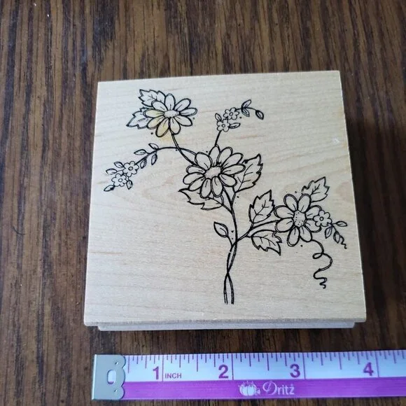 Wood Mounted Rubber Stamp - Flower Vine - Great Impressions Card Making