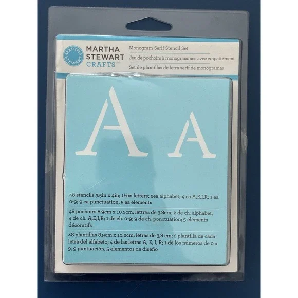 Martha Stewart Monogram Serif Stencil Set 1.5