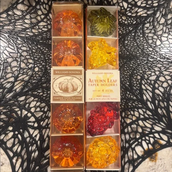 2 Williams-Sonoma Fall Mini Taper Holder Sets