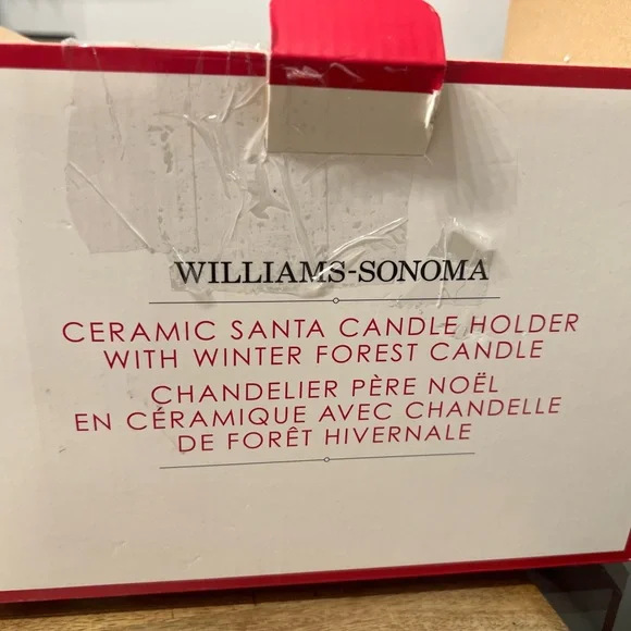 Williams Sonoma Ceramic Santa Candle Holder