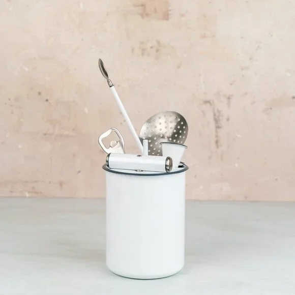 Williams Sonoma 7pc Bar Tool Set Powder Coated Enamel White