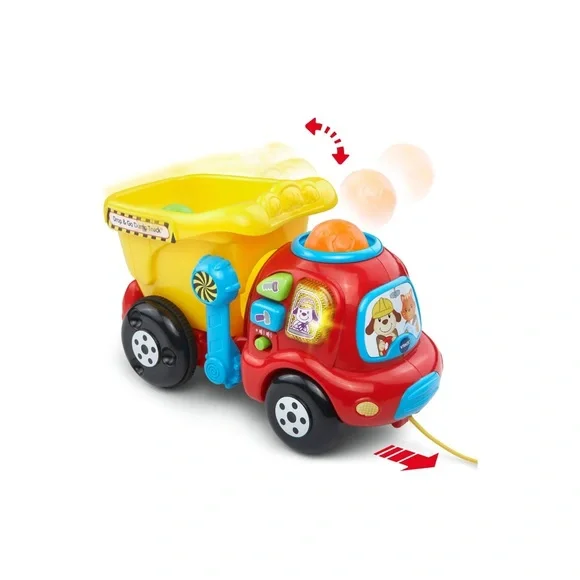 Vtech Toddler Pull-Along Activity Dump Truck - Red & Yellow like new