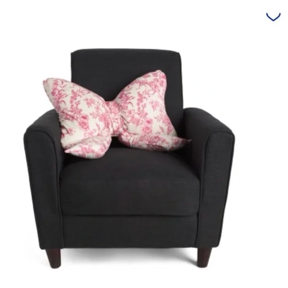 NWT En Vogue Pink Toile Bow Decorative Pillow - Coquette Aesthetic