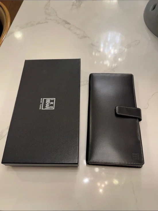 Ike Behar Black Leather men's travel wallet