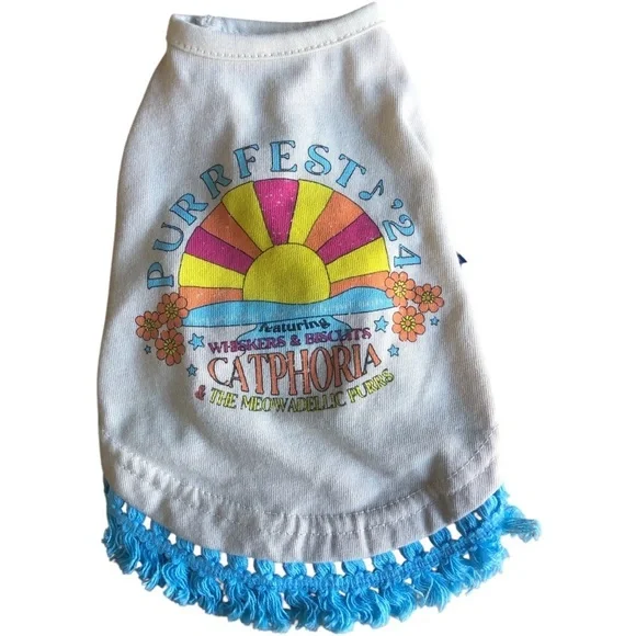 NWT kitten boho hippie festival t-shirt XS