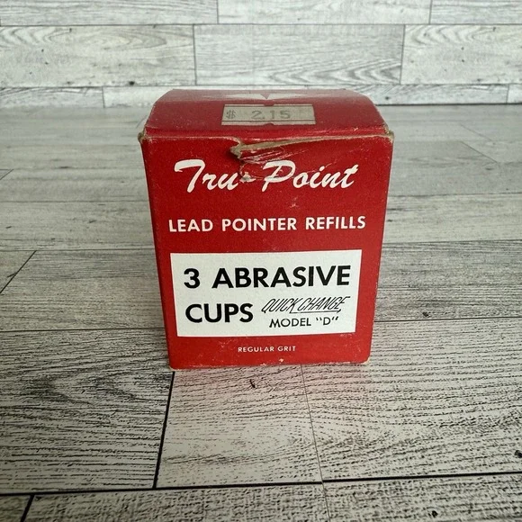 Vintage NOS Tru-Point Lead Pointer Refill (2) Abrasive Cups For Model D