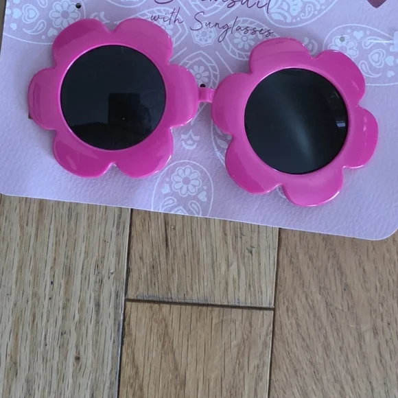 Pink Flower Toddler Girl's Sunglasses