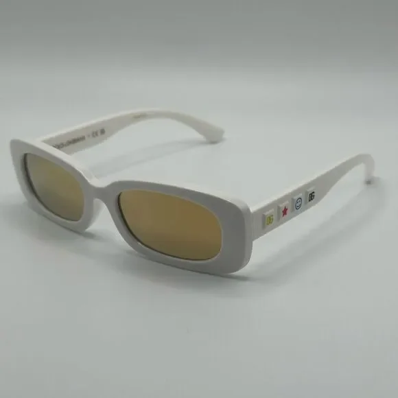 NEW DOLCE&GABBANA KIDS Sunglasses DX6006U 33127P White Brown Mirror Gold