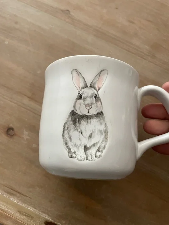 Williams Sonoma Bunny White Ceramic Mug with Branded Base