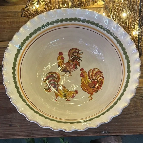 Williams Sonoma RARE Tuscan Rooster Bowl NEVER USED