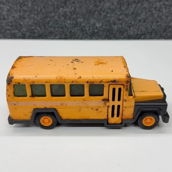 Vintage Buddy L School Bus Toy Pressed Steel Yellow Made in Japan Rustic Patina