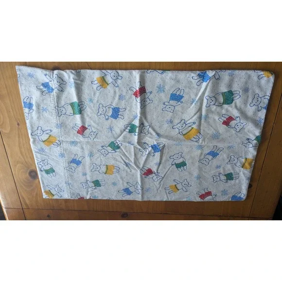 Vintage West Point‎ Stevens Standard Flannel Teddy Bears Pillowcase