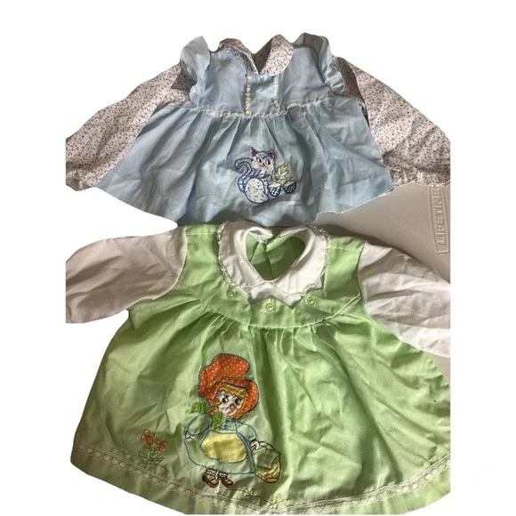 Vintage Doll Dresses embroidered Cat Girl