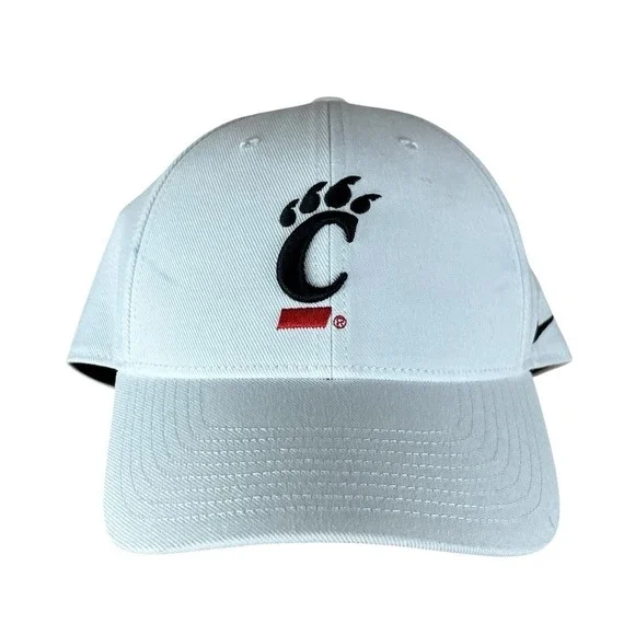 Nike Cincinnati Bearcats‎ Hat White Adjustable UC C Paw Logo One Size