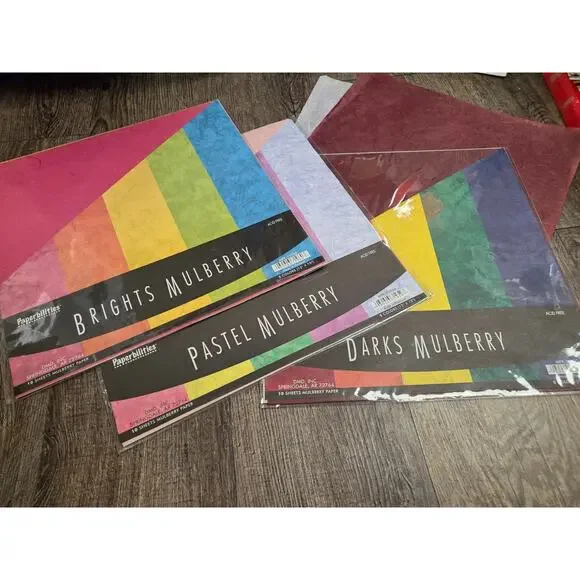 Paperbilities Mulberry Papers Sheer Scrapbook Brights Pastel Darks Crafts