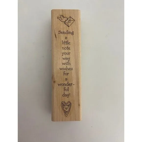 Wood Rubber Stamp Bird Letter Sending A Little Note Your Way Scrapbooking