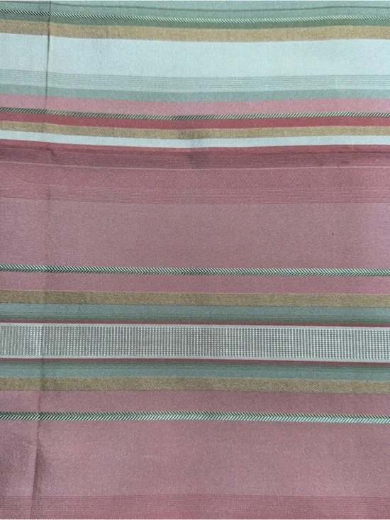 Striped Pink and Sage Woven Decorator Fabric 1 3/4 yards x 56” wide #123