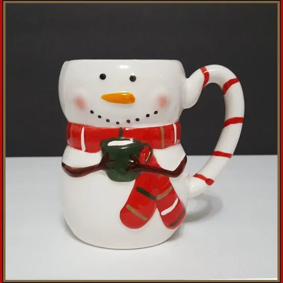 NEW RARE Williams Sonoma Figural Snowman Mug 20 OZ Stoneware