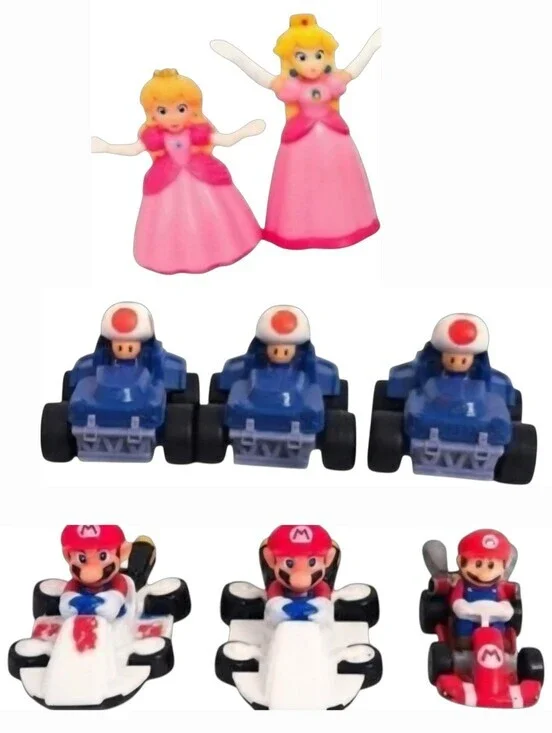 Nintendo Super Mario Hot Wheels &‎ McDonalds Toy Car Figurines (Lot of 8)