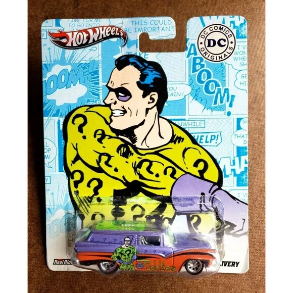 2012 Hot Wheels 8 CREATE DELIVERY Purple NOSTALGIC BRANDS DC COMICS REAL RIDERS!