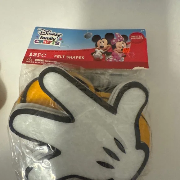 Disney Mickey Mouse Family Crafts Felt Shapes White/Yellow 12PC
