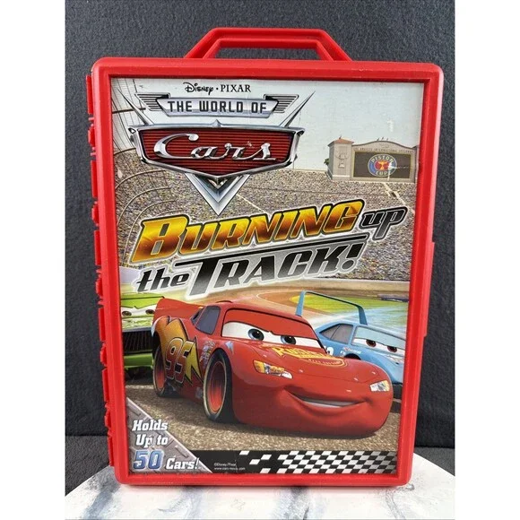 Disney Pixar Cars Burning Up The Track 50 Diecast Car Carrying Case Storage Box