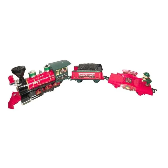 Santa Express Christmas‎ Train Set Red Green Noel Santa Elf Coal Car Holiday Toy