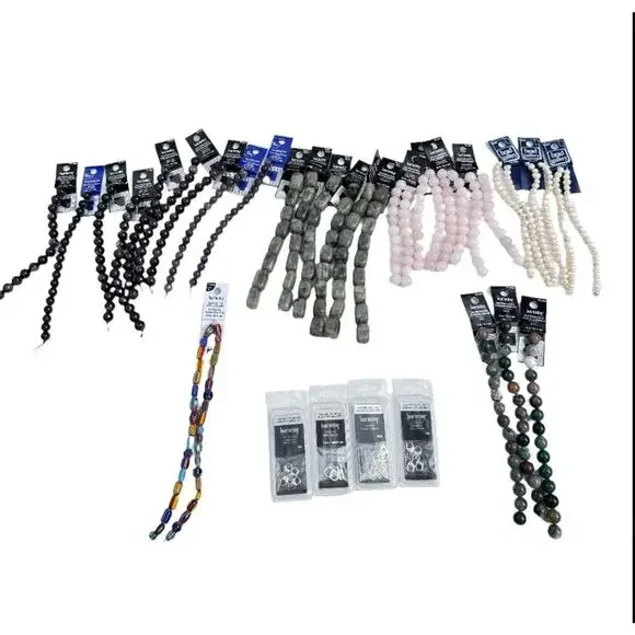 New Beading Supplies Gemstone Beads Lot - Sterling Silver Hardware Clasps