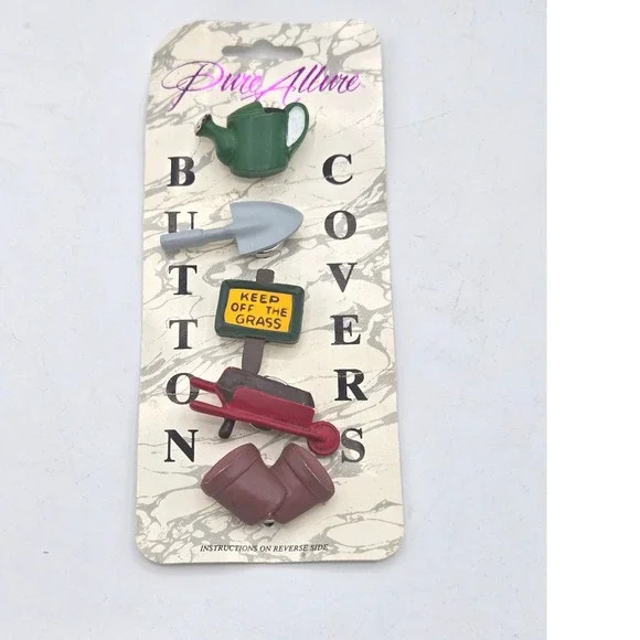 Whimsical Gardening Button‎ Covers - Pure Allure (New/NOS)