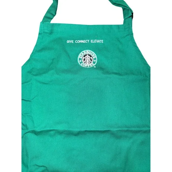 Starbucks Emerald Green Work‎ Apron Give Connect Elevate Logo Barista Uniform