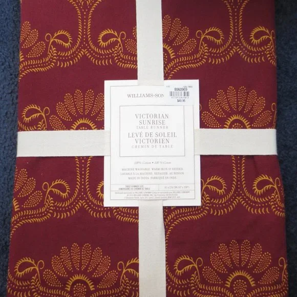New Williams Sonoma Victorian Sunrise Table Runner 16