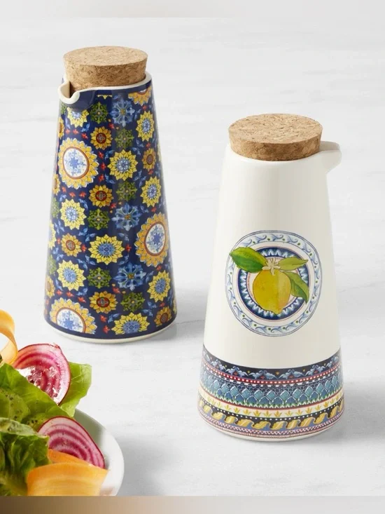 Williams Sonoma Sicily Ceramic Oil Containers, 12-oz, Set of 2