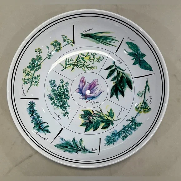 Vintage Williams Sonoma Botanical Herb Large Pasta/Salad Bowl